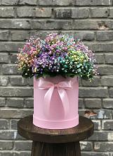 Цветочная композиция из Гипсофила и Розы в шляпной коробке #REPLACE_PRED# Южном Краснодарского края