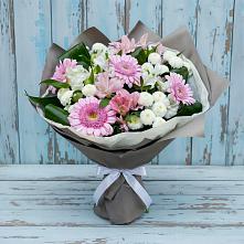 Букет цветов из:  Герберы, Альстромерии и Хризантемы в Южном Краснодарского края