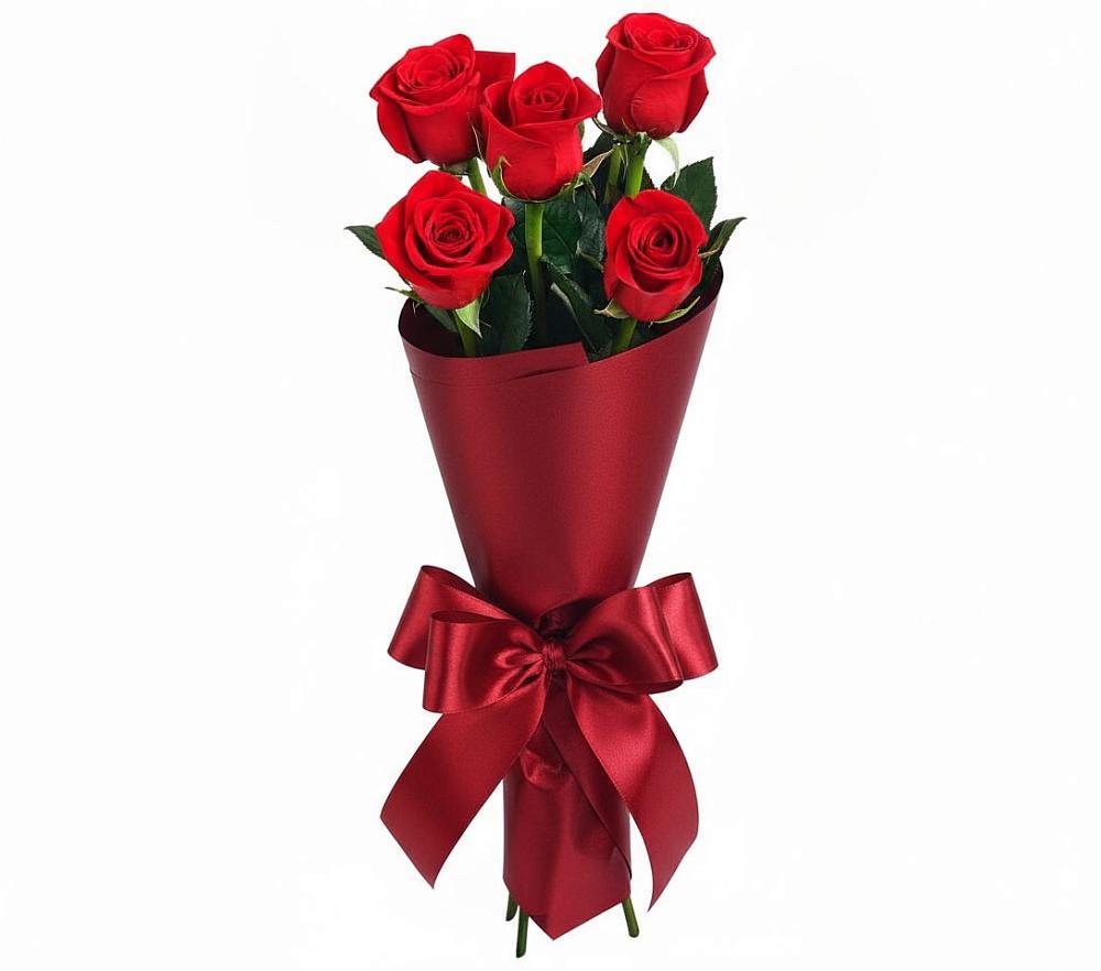 Букет 5 Красных роз Эдлесс Лав в Южном Краснодарского края