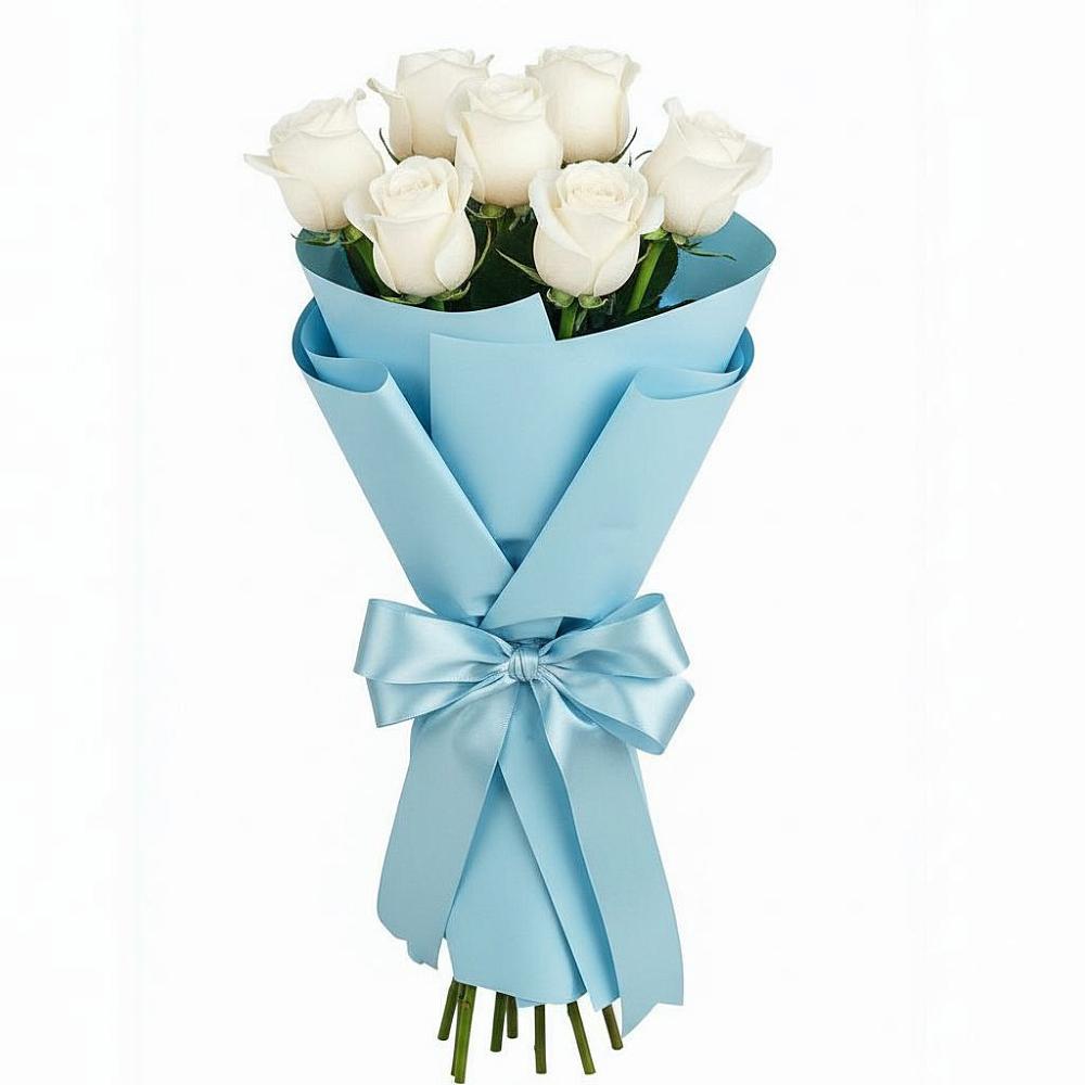 Букет 7 белых роз Проуд в Южном Краснодарского края