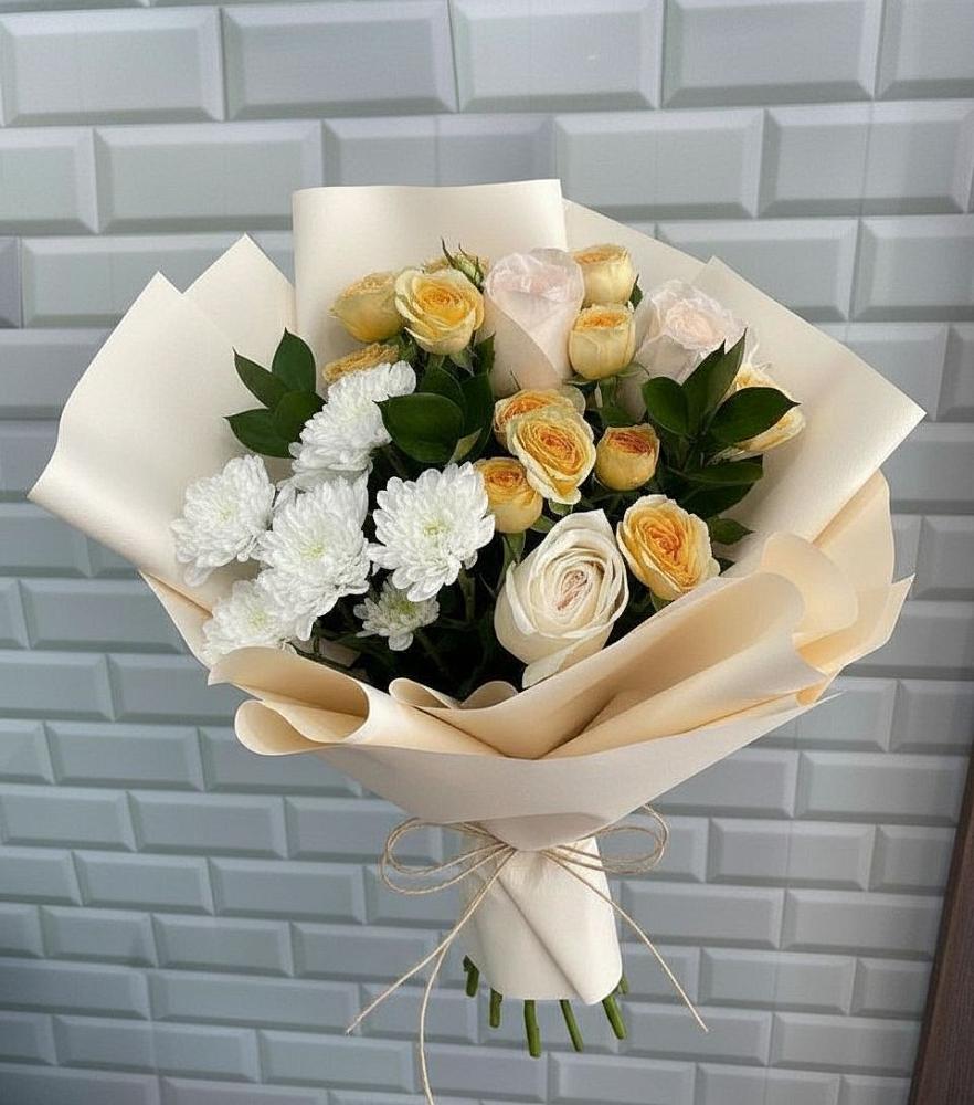 Букет цветов из: Розы и Хризантемы в Южном Краснодарского края