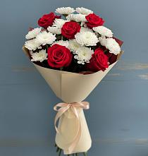Букет цветов из:  Розы и Хризантемы в Южном Краснодарского края