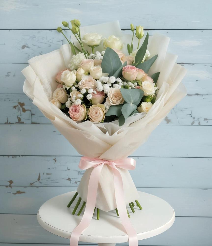 Букет цветов из: Розы и Лизиантусы в Южном Краснодарского края