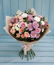 Букет цветов из:  Хризантемы, Розы и Альстромерии #REPLACE_PRED# Южном Краснодарского края