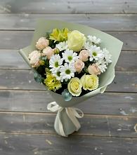Букет цветов из:  Альстромерии, Розы и Хризантемы в Южном Краснодарского края